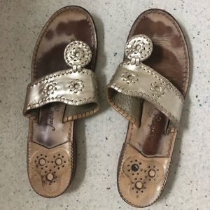 WOMENS JACK ROGERS SANDALS LIGHT GOLD SIZE 8